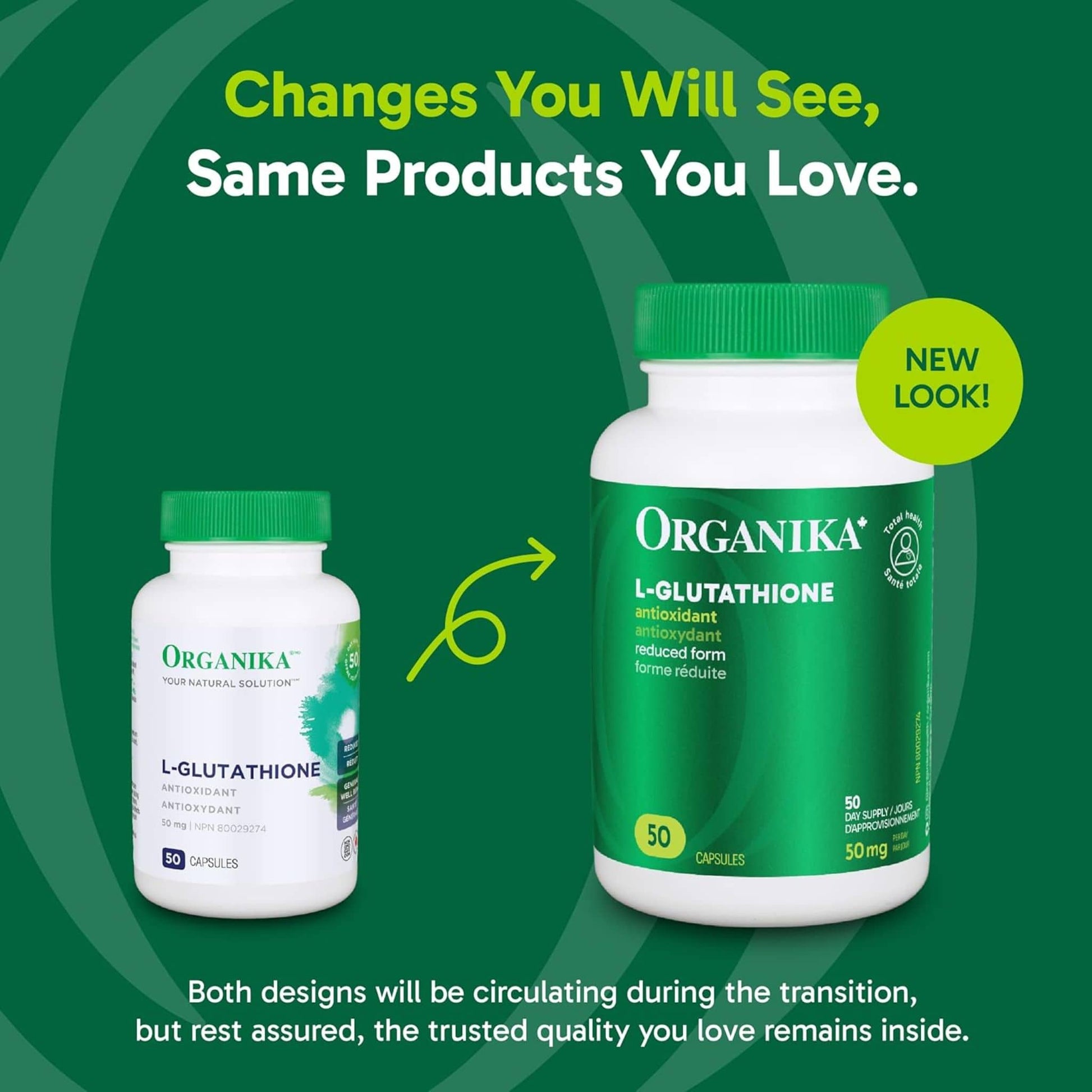 50 Capsules | Organika L-Glutathione