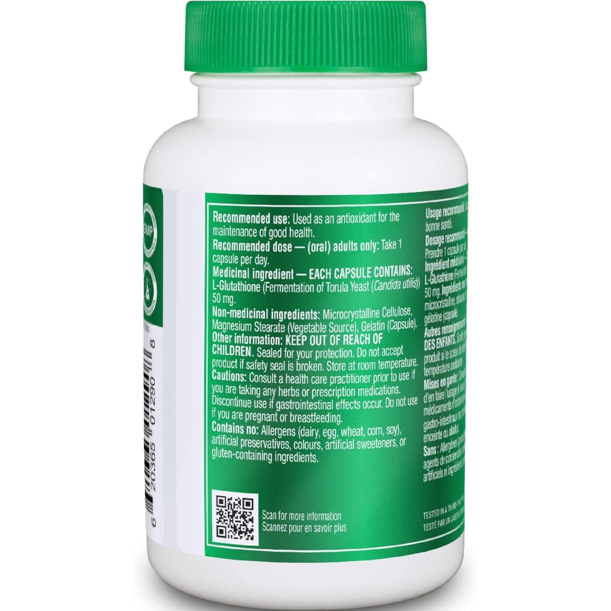 50 Capsules | Organika L-Glutathione