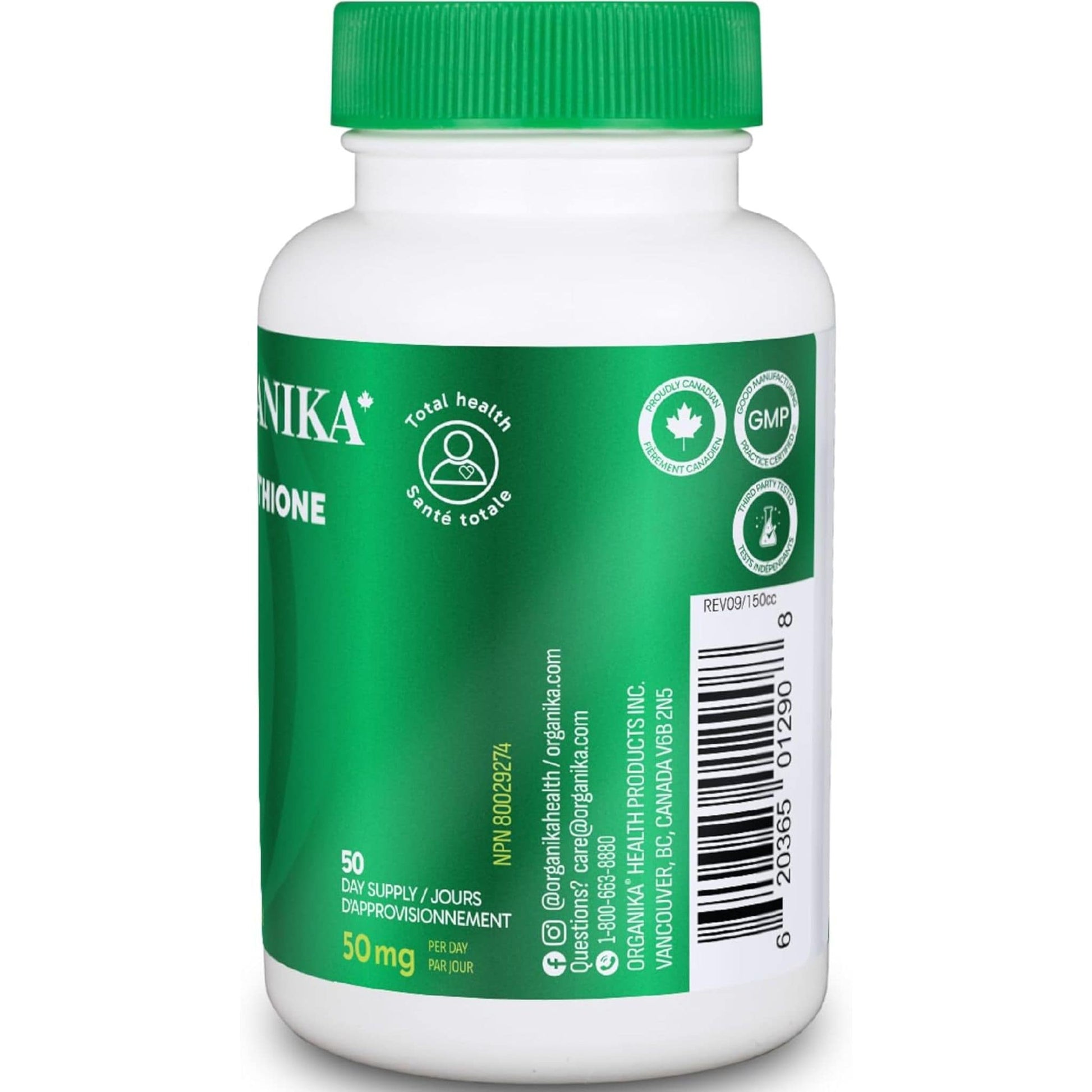 50 Capsules | Organika L-Glutathione