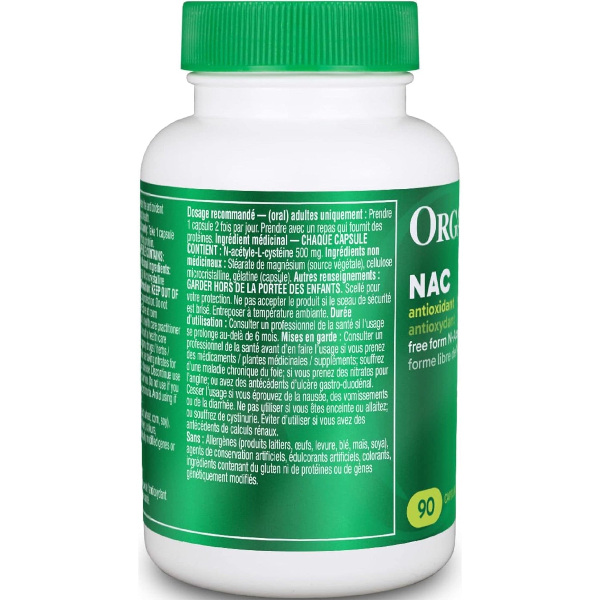 90 Capsules | Organika NAC (N-Acetyl-L-Cysteine) 1000 mg