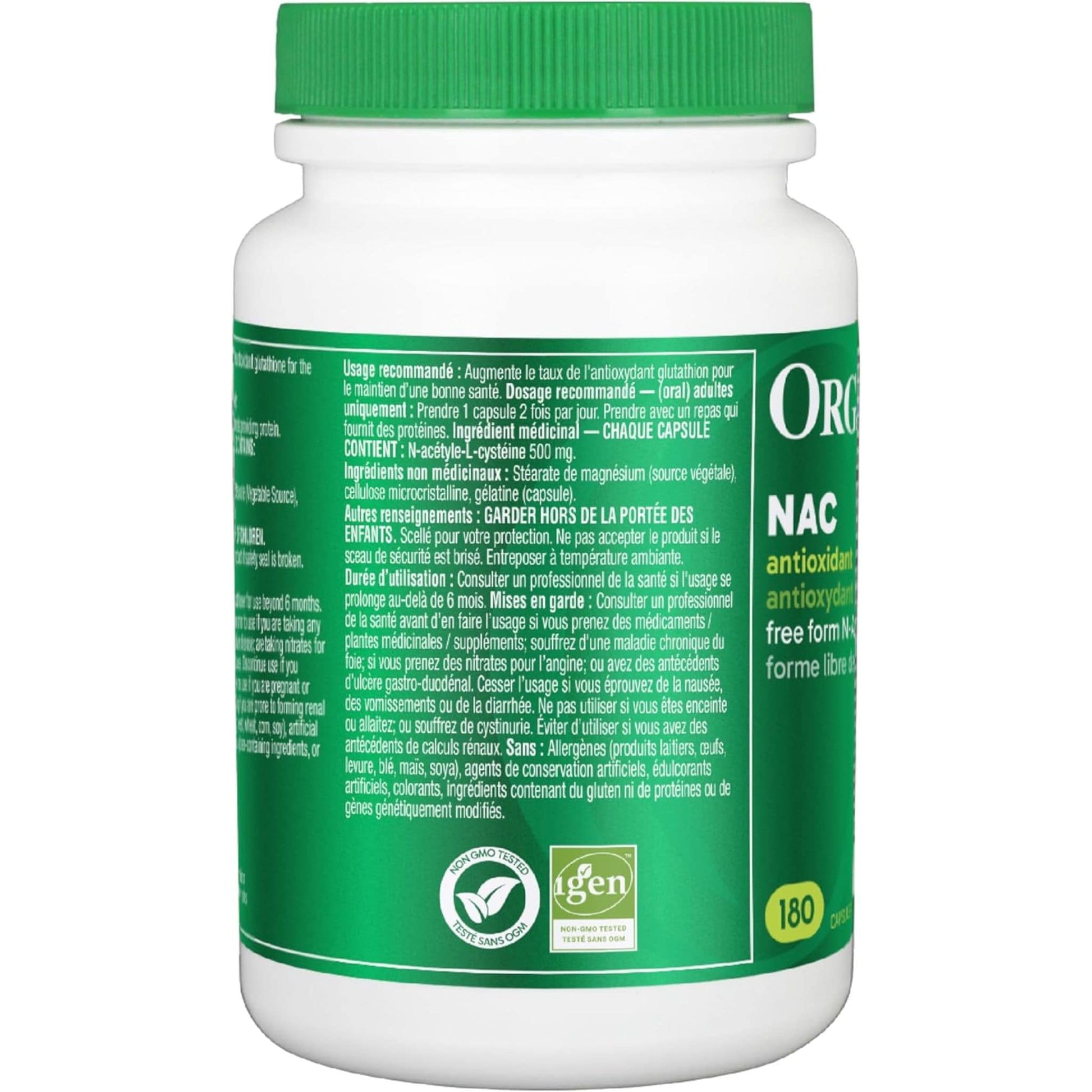 180 Capsules | Organika NAC (N-Acetyl-L-Cysteine) 1000 mg