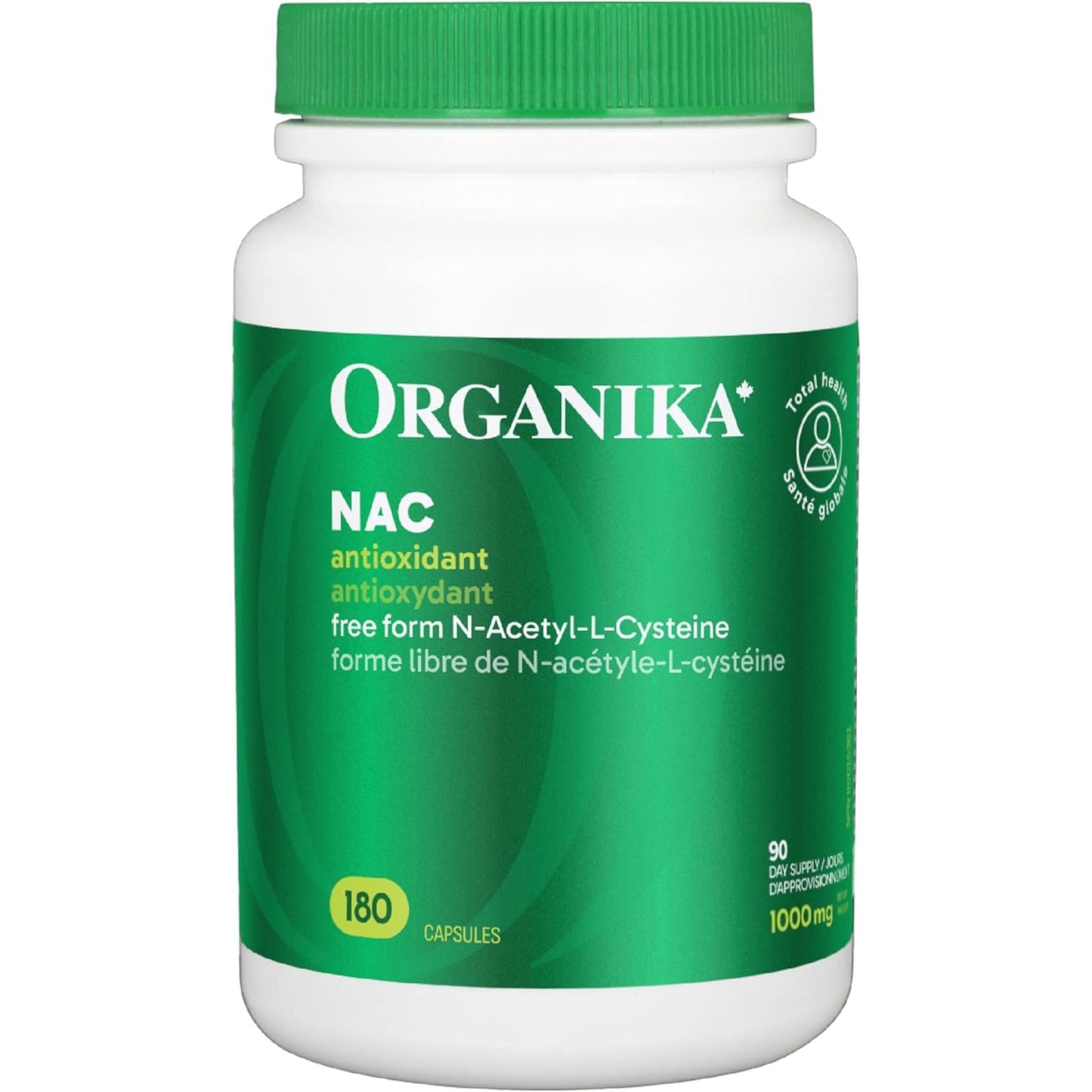 180 Capsules | Organika NAC (N-Acetyl-L-Cysteine) 1000 mg