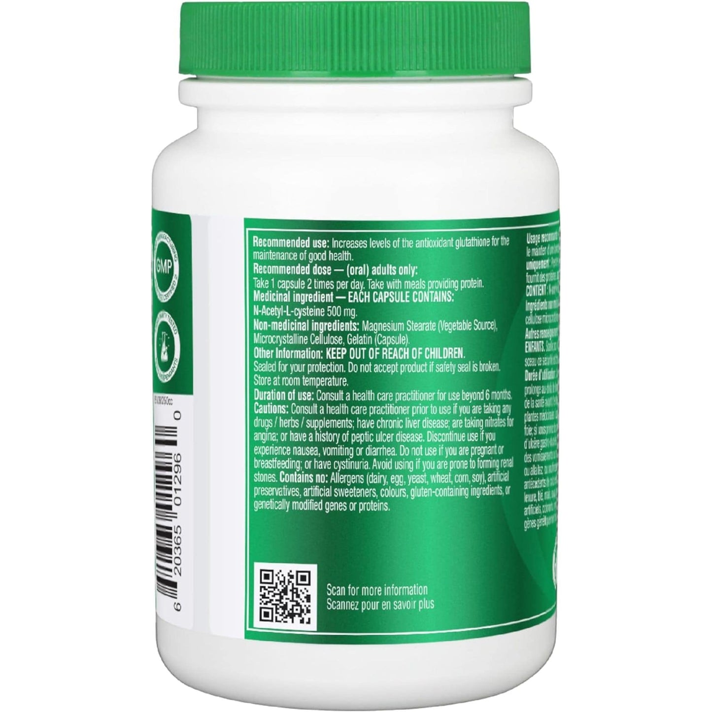 180 Capsules | Organika NAC (N-Acetyl-L-Cysteine) 1000 mg
