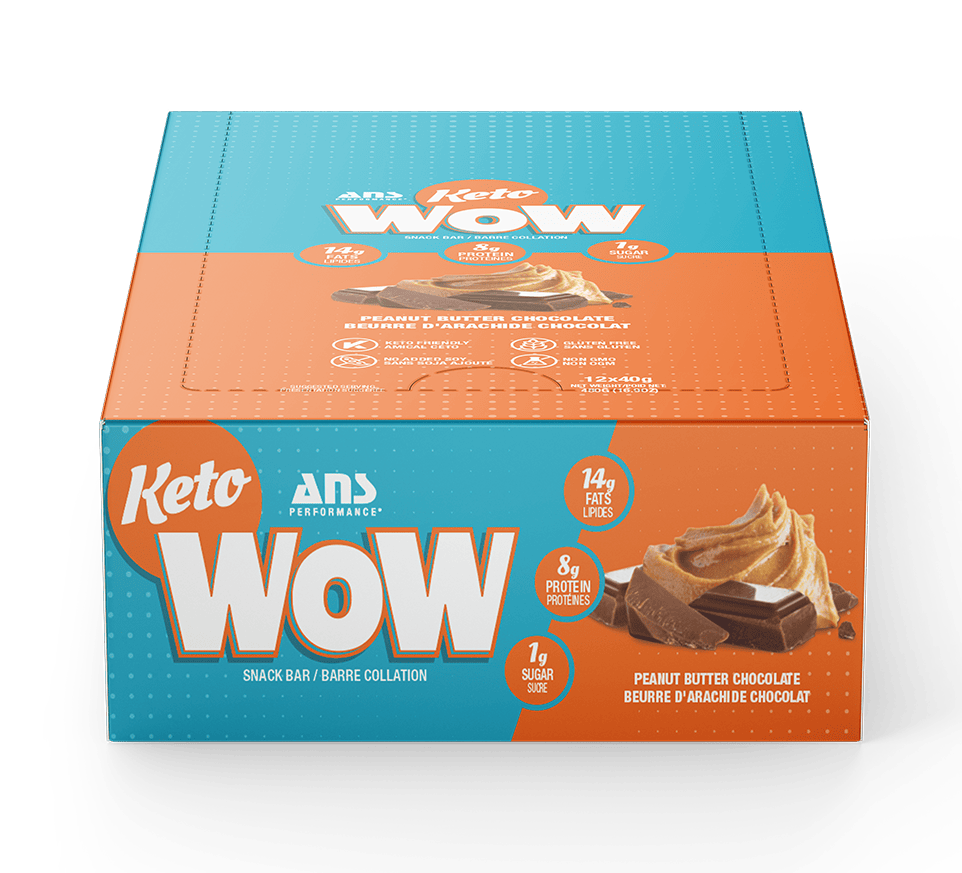 ANS Performance KetoWOW Peanut Butter Chocolate bars box of 12