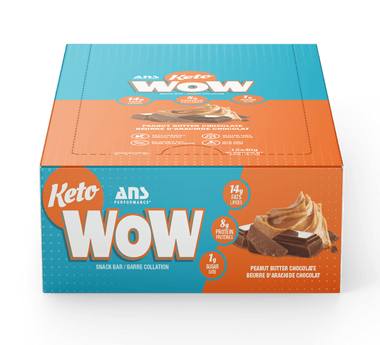 ANS Performance KetoWOW Peanut Butter Chocolate bars box of 12