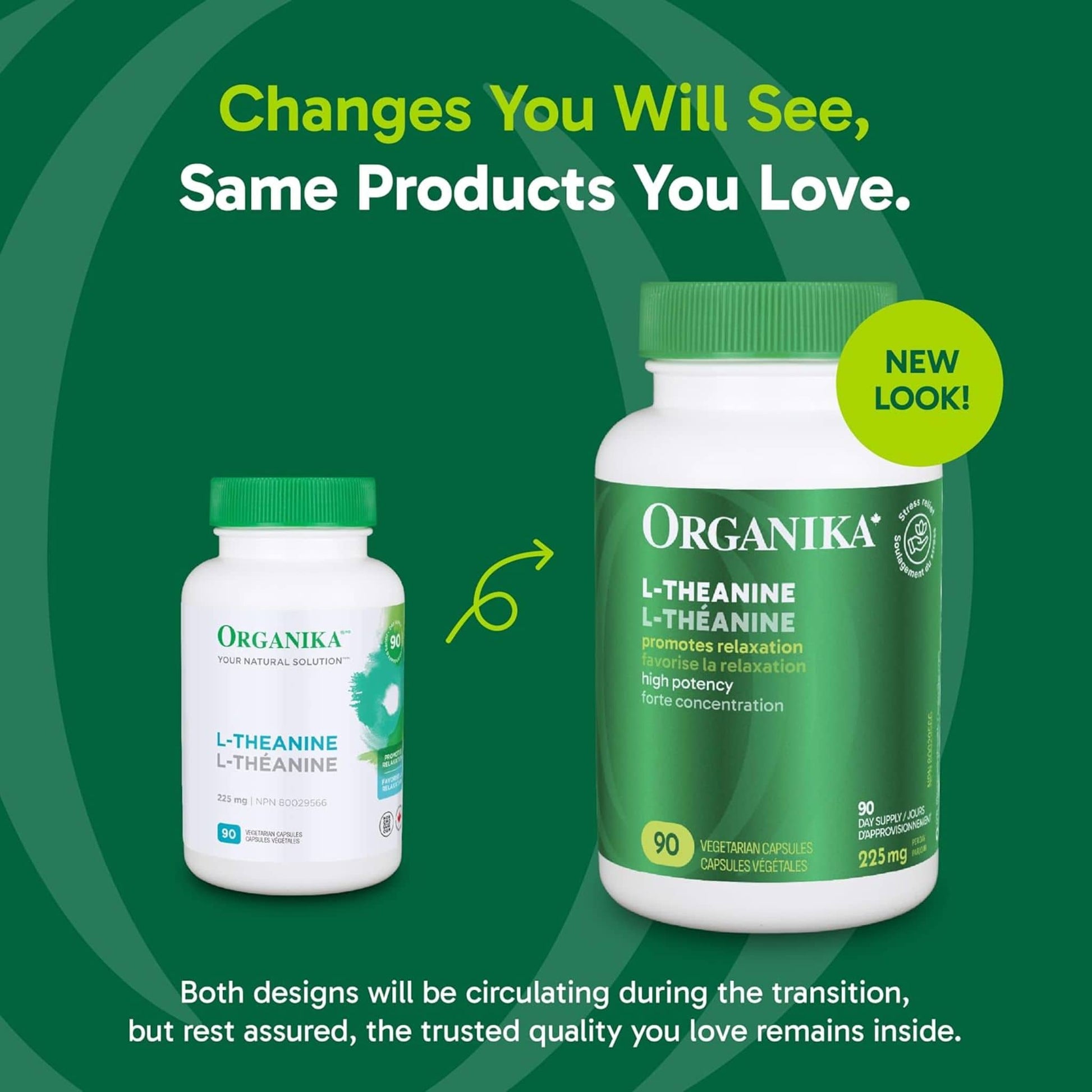 90 Vegetarian Capsules | Organika L-Theanine 225 mg