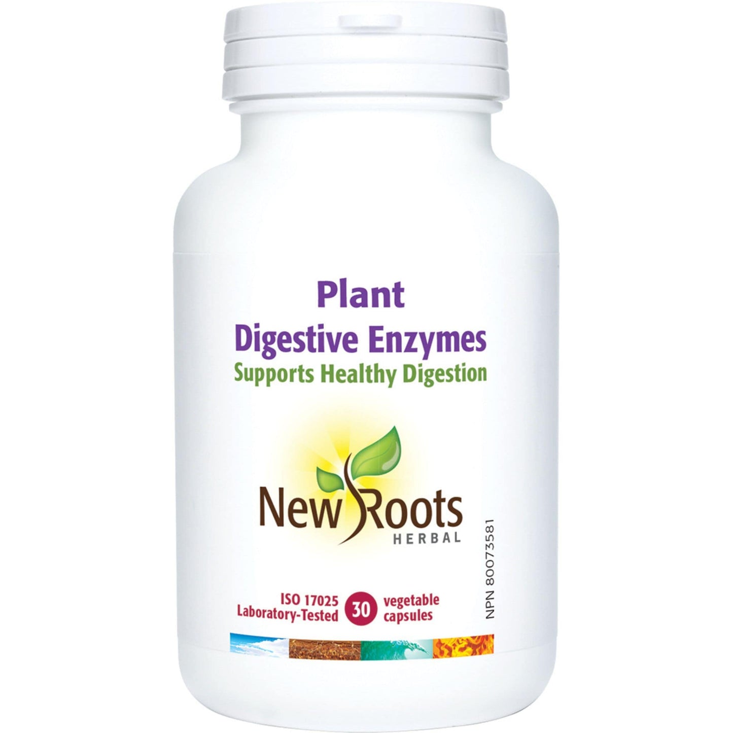 30 Vegetable Capsules | New Roots Herbal Plant Digestive Enzymes