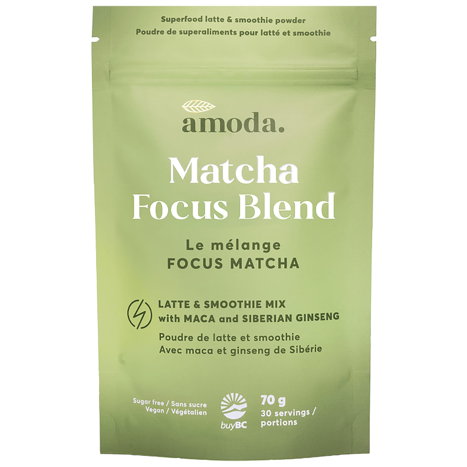 Amoda Matcha Focus Blend 70g package
