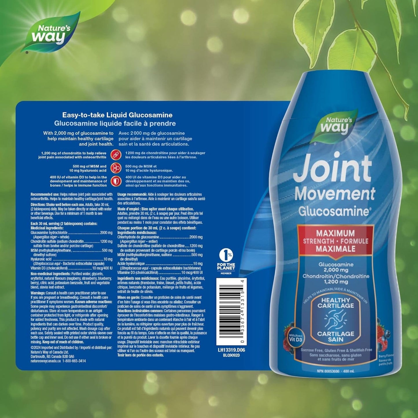 Berry Flavour, 480mL | Nature's Way Joint Movement Glucosamine, Maximum Strength