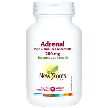 90 Vegetable Capsules | New Roots Herbal Adrenal Pure Glandular Concentrate 200mg
