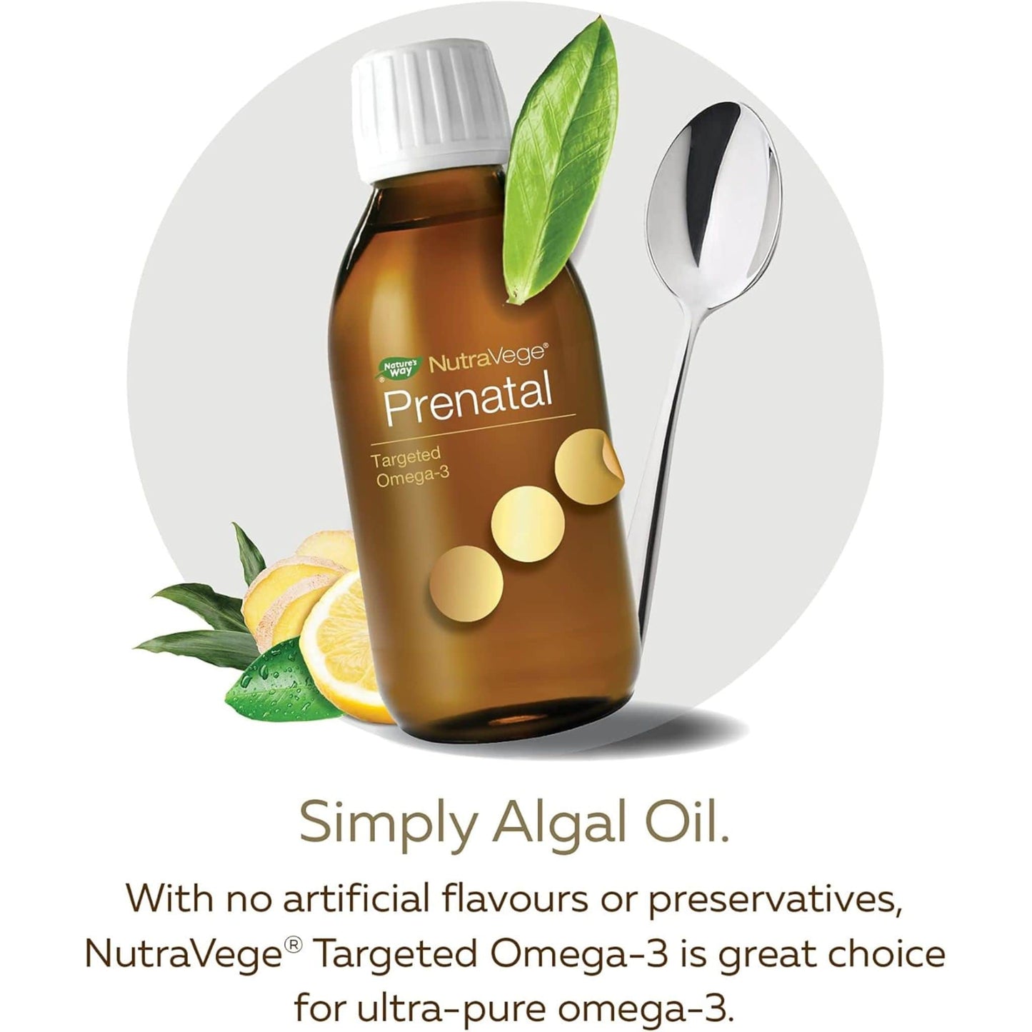 Lemon Ginger Flavour, 200mL | Nature's Way NutraVege Prenatal Targeted Omega-3