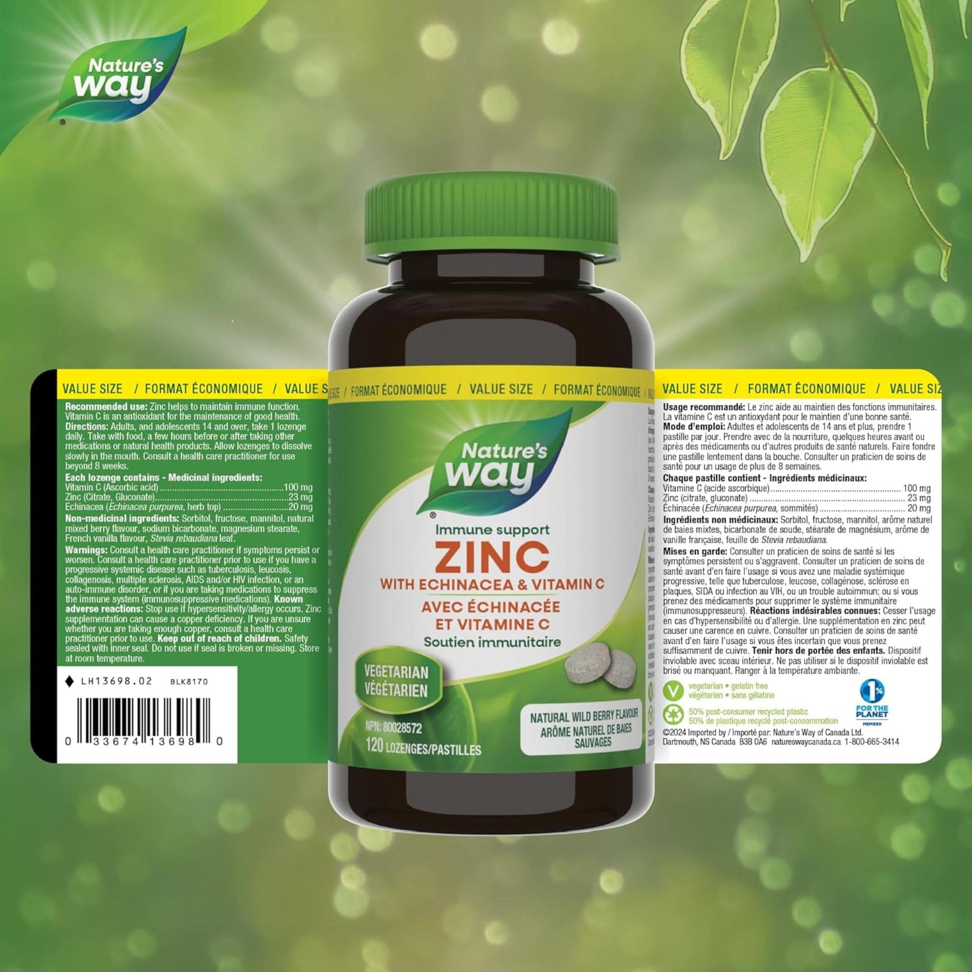 120 Lozenges | Nature's Way Zinc with Echinacea and Vitamin C