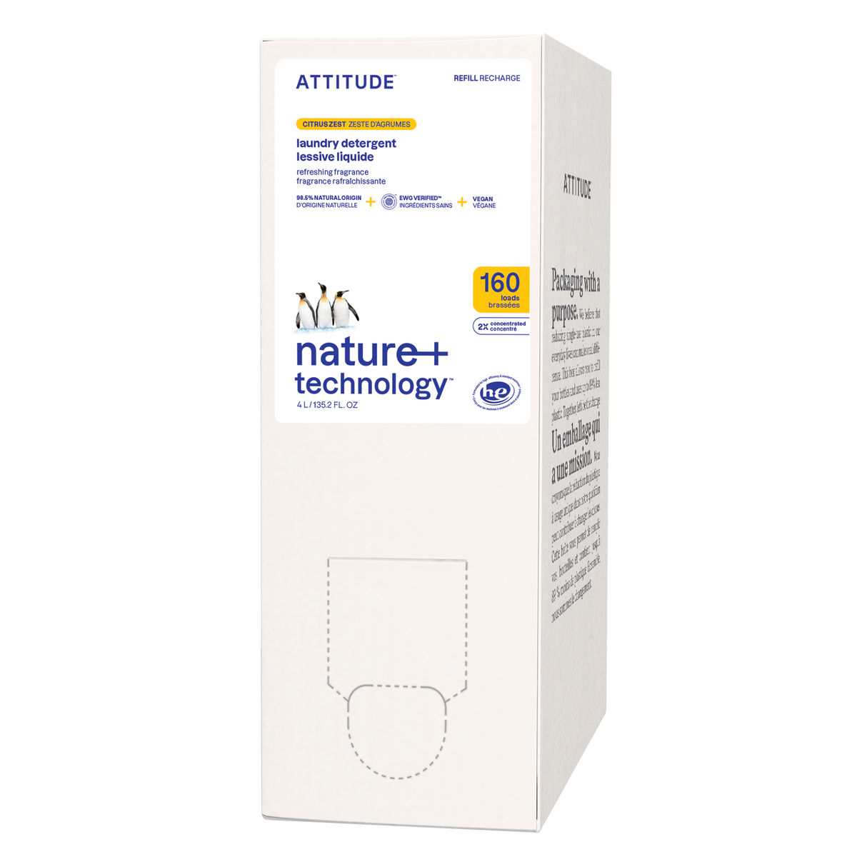 Attitude Laundry Detergent Citrus Zest 4L (160 loads)
