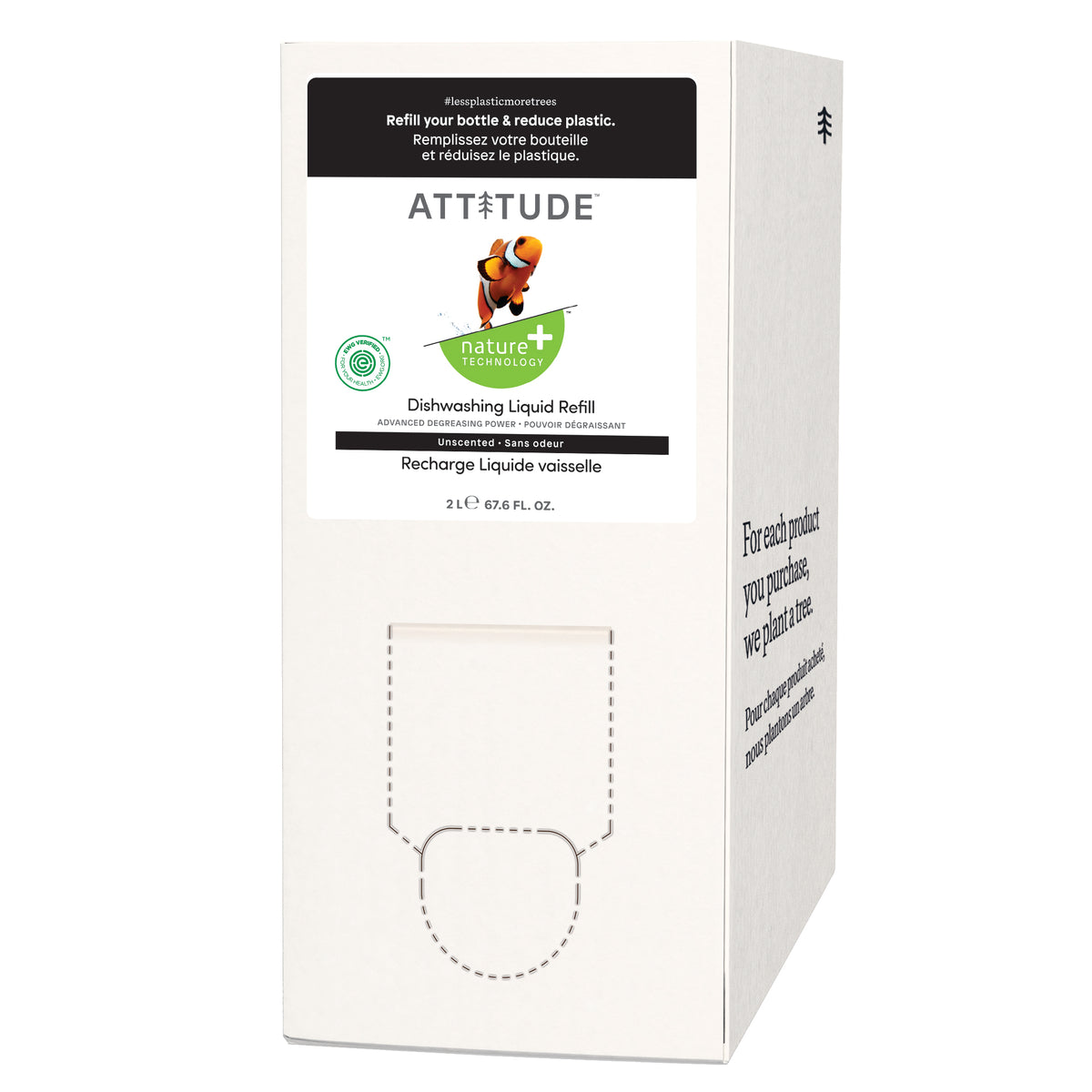 Attitude Dishwashing Liquid Unscented 2L