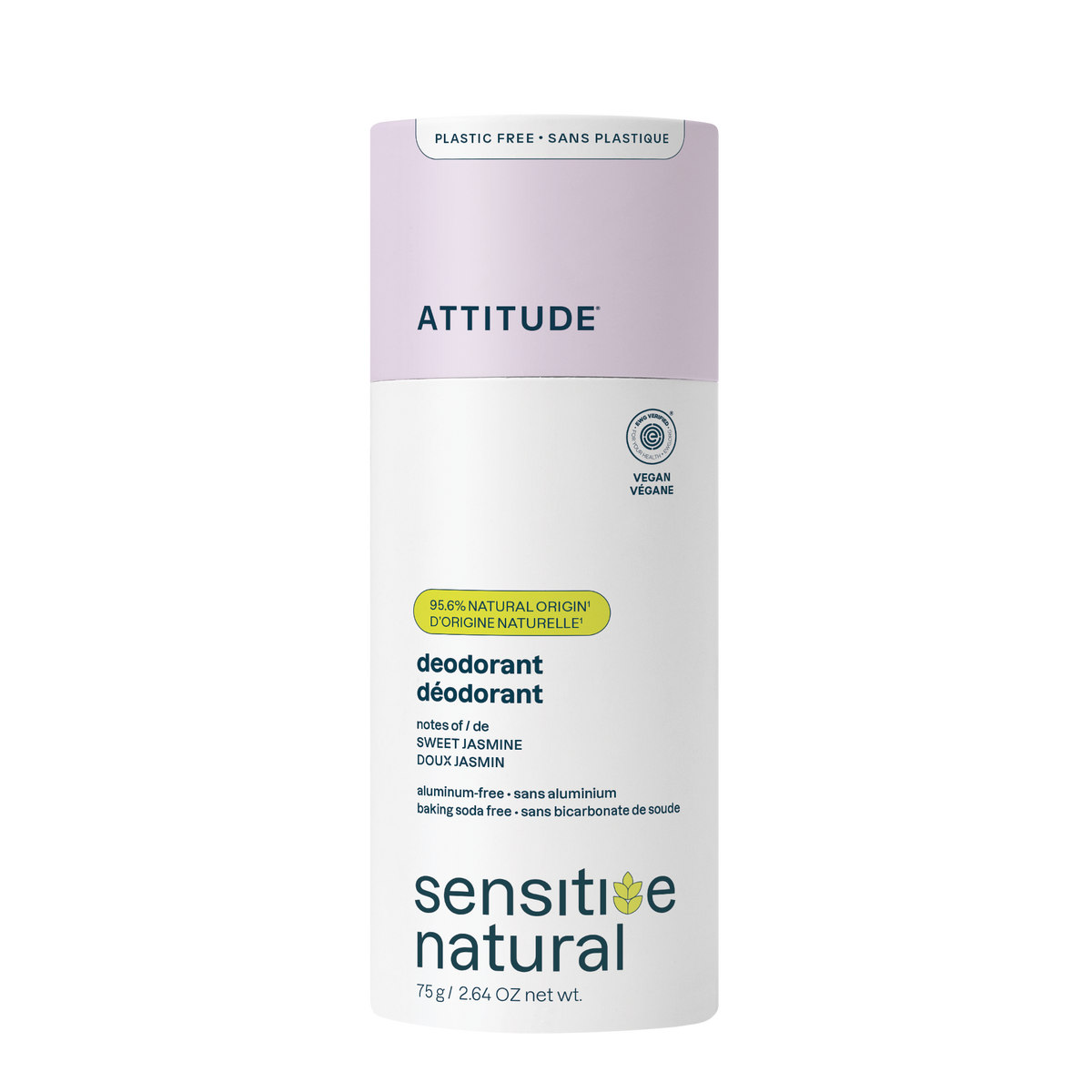 Attitude Sensitive Skin Deodorant Sweet Jasmine Plastic-Free Tube