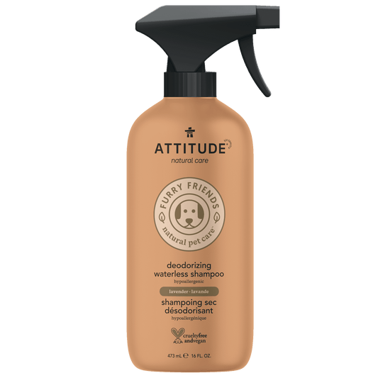 Attitude Furry Friends Waterless Pet Care, Lavender Deodorizing Waterless Shampoo 473ml