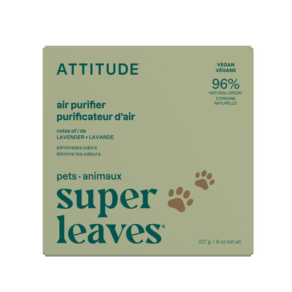 Attitude Furry Friends Pet Air Purifier, Lavender Lavender 227g