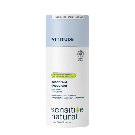 Attitude Sensitive Skin Deodorant Unscented Plastic-Free Tube