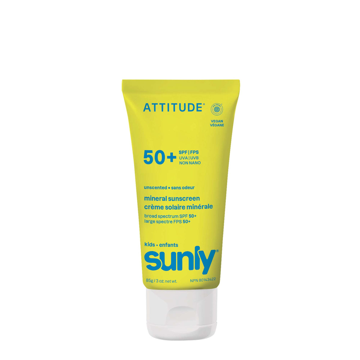 Attitude Sunly Kids SPF 50+ Mineral Sunscreen Lotion 85g Unscented