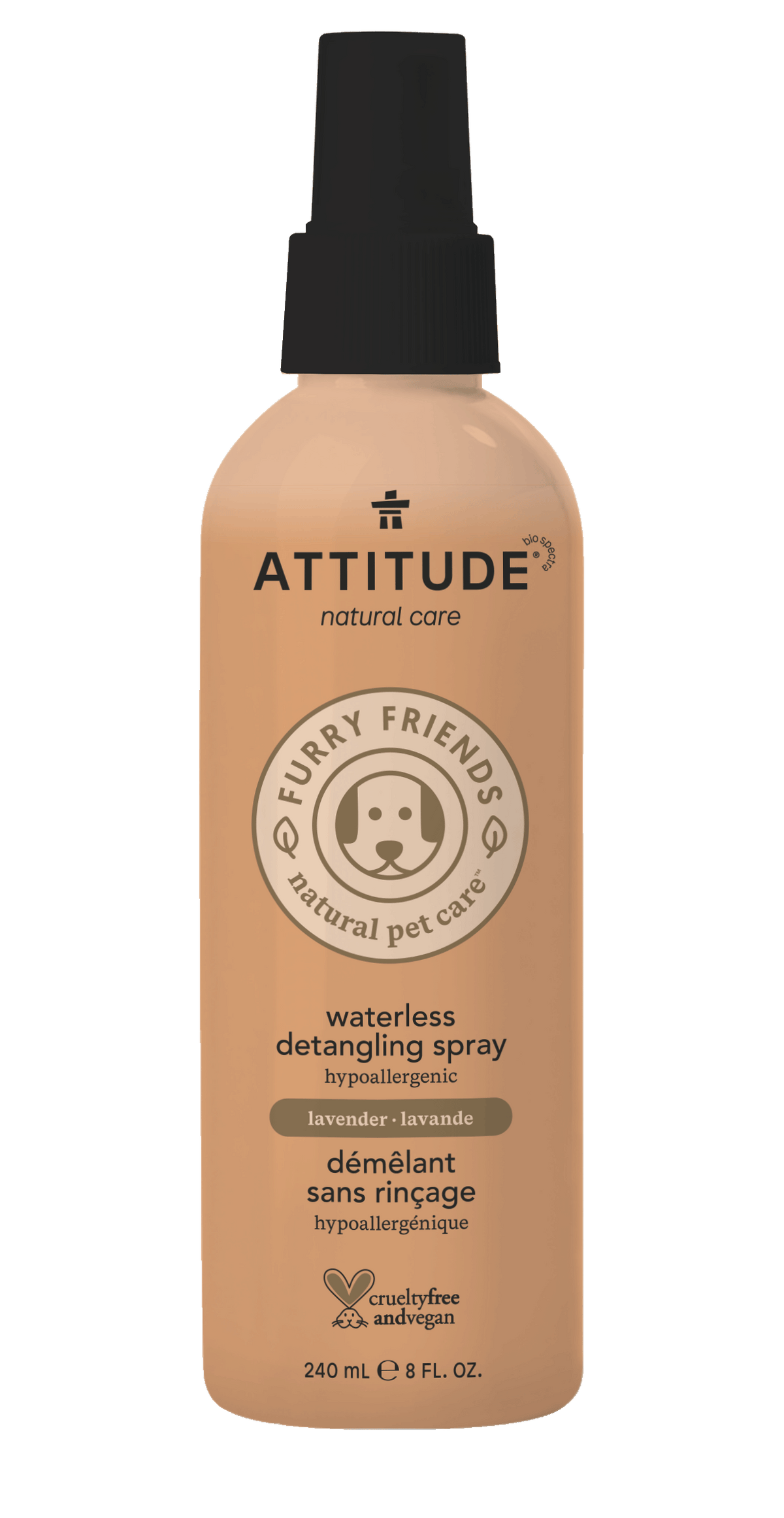 Attitude Furry Friends Waterless Pet Care, Lavender Waterless Detangling Spray 240ml