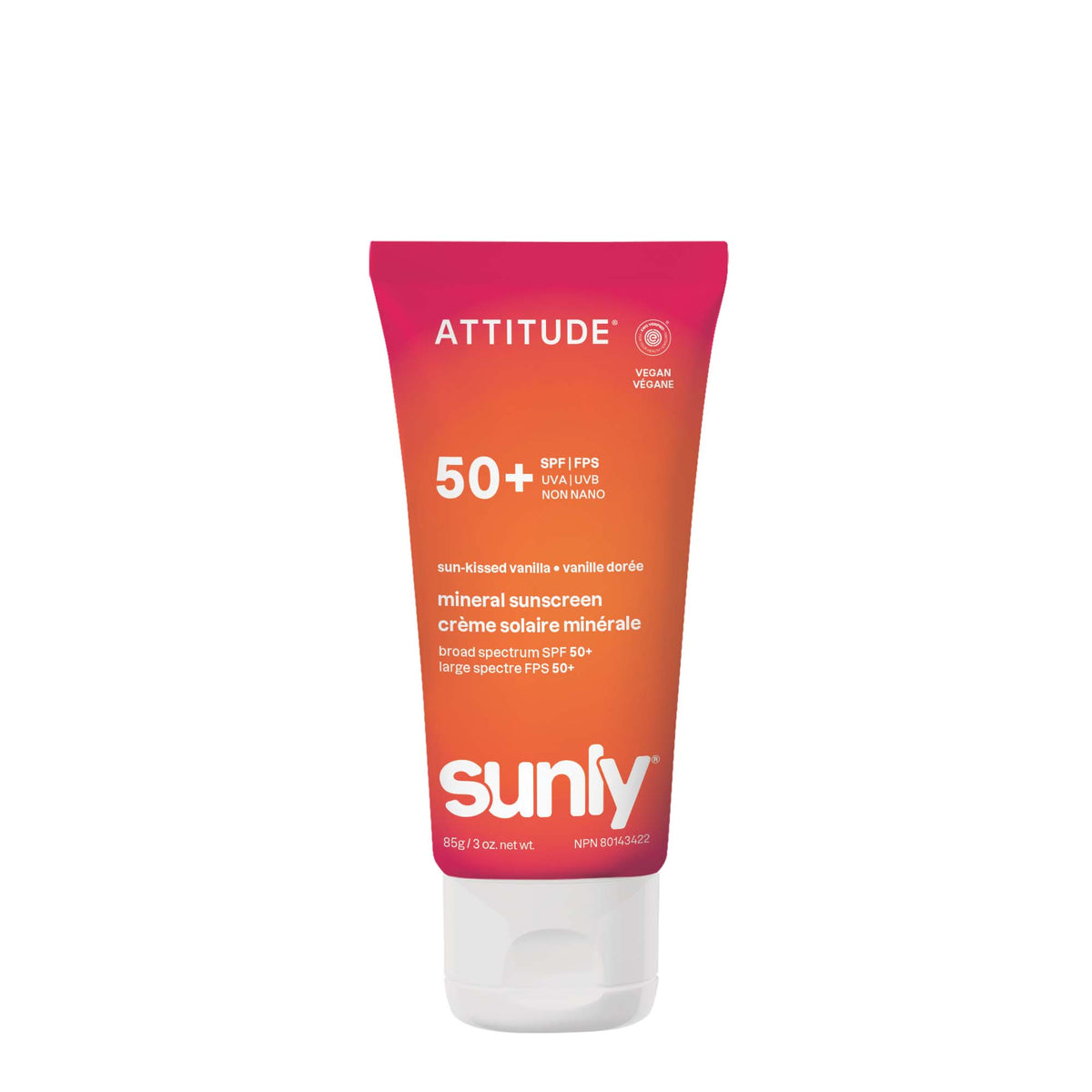 Attitude Sunly SPF 50+ Mineral Sunscreen Lotion 85g Sun-Kissed Vanilla