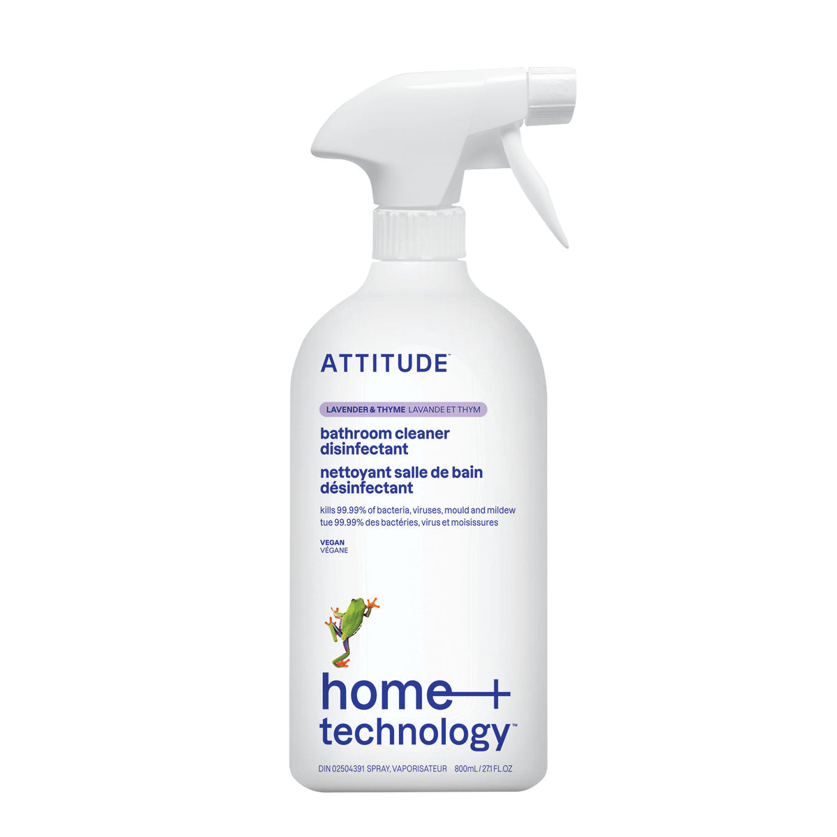 Attitude Disinfectant Cleaners 99.9%, Lavender Bathroom Cleaner Disinfectant 800ml