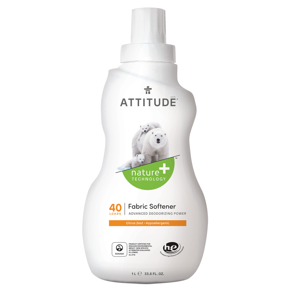 Attitude Fabric Softener Citrus Zest 1L (40 loads)
