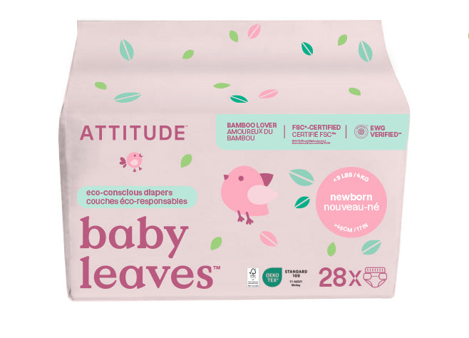 Attitude Bamboo Baby Diapers Newborn (up to 4 kg) 28 Diapers