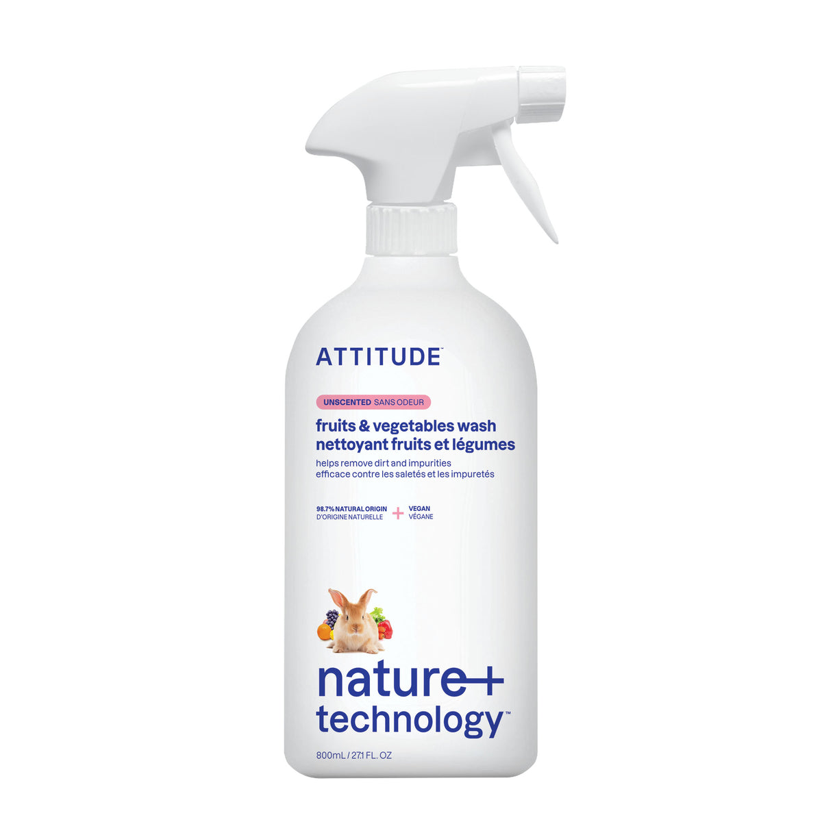 Attitude Fruit & Vegetable Wash, Fragrance-Free Fragrance-Free 800ml
