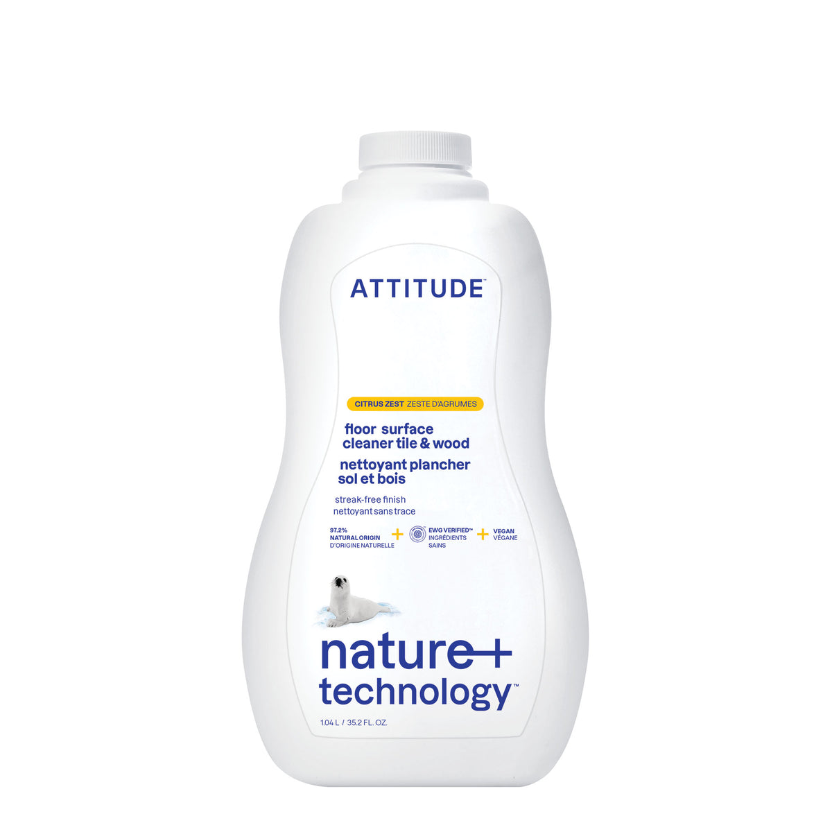 Attitude Floor & Surfaces Cleaner, Tiles & Wood Citrus Zest 1L