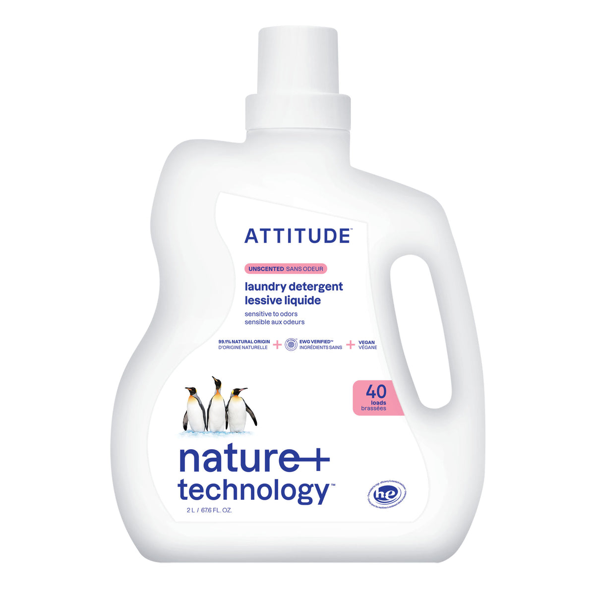 Attitude Laundry Detergent Unscented 2L (40 loads)