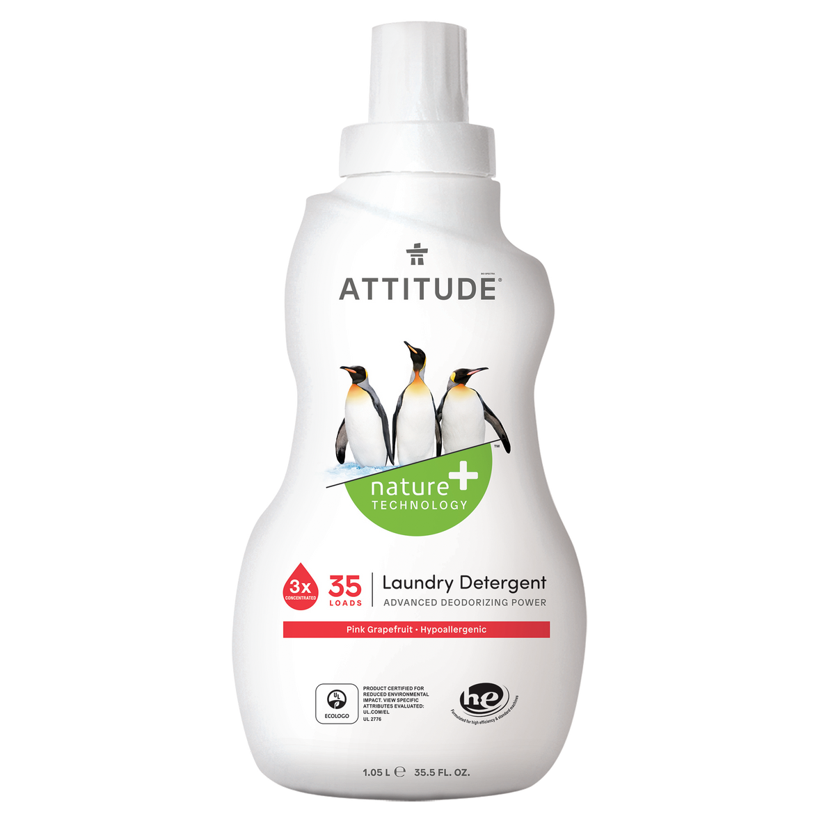 Attitude 3x Concentrated Laundry Detergent Pink Grapefruit 1L (35 loads)