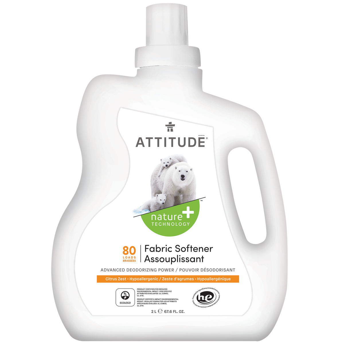 Attitude Fabric Softener Citrus Zest 2L (80 loads)