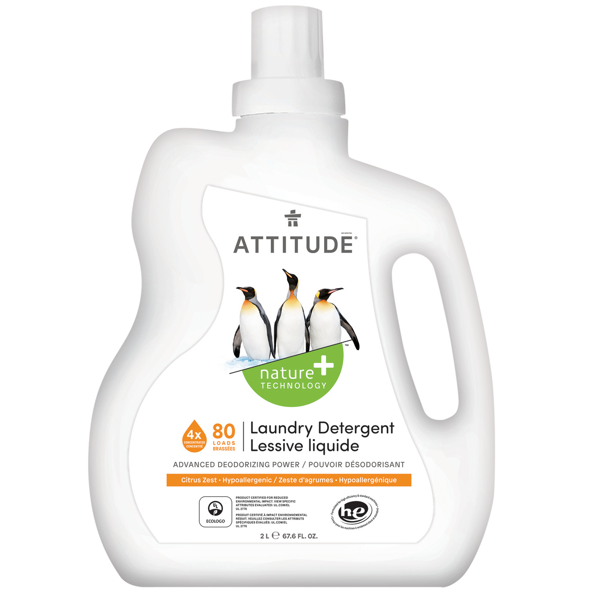Attitude Laundry Detergent Citrus Zest 2L (80 loads)