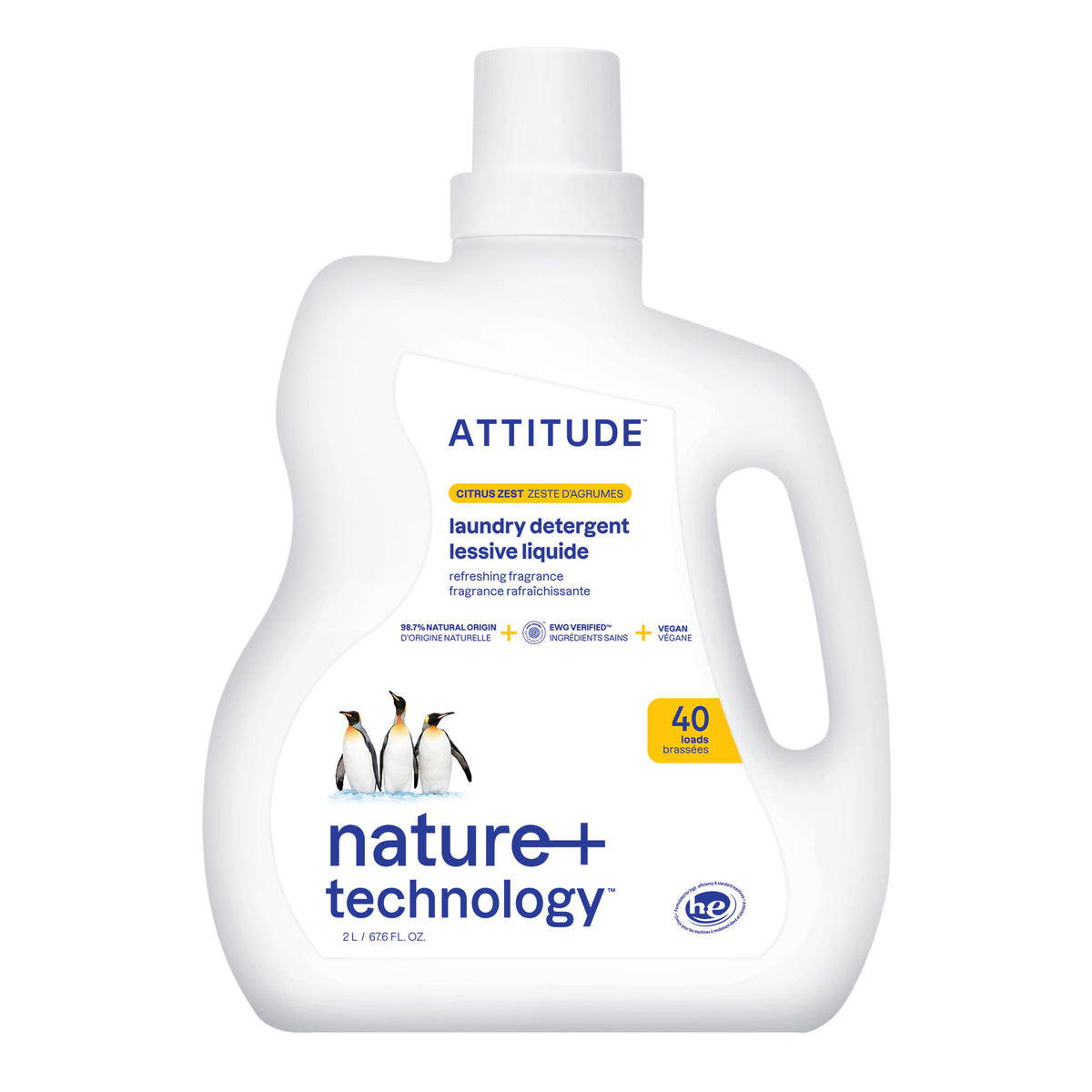 Attitude Laundry Detergent Citrus Zest 2L (40 loads)