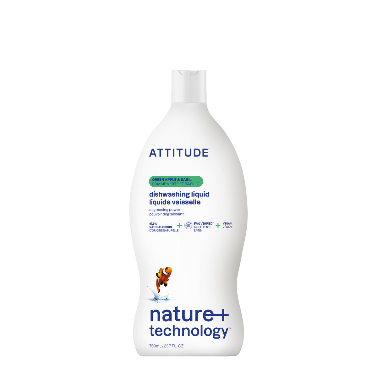 Attitude Dishwashing Liquid Green Apple & Basil 700ml