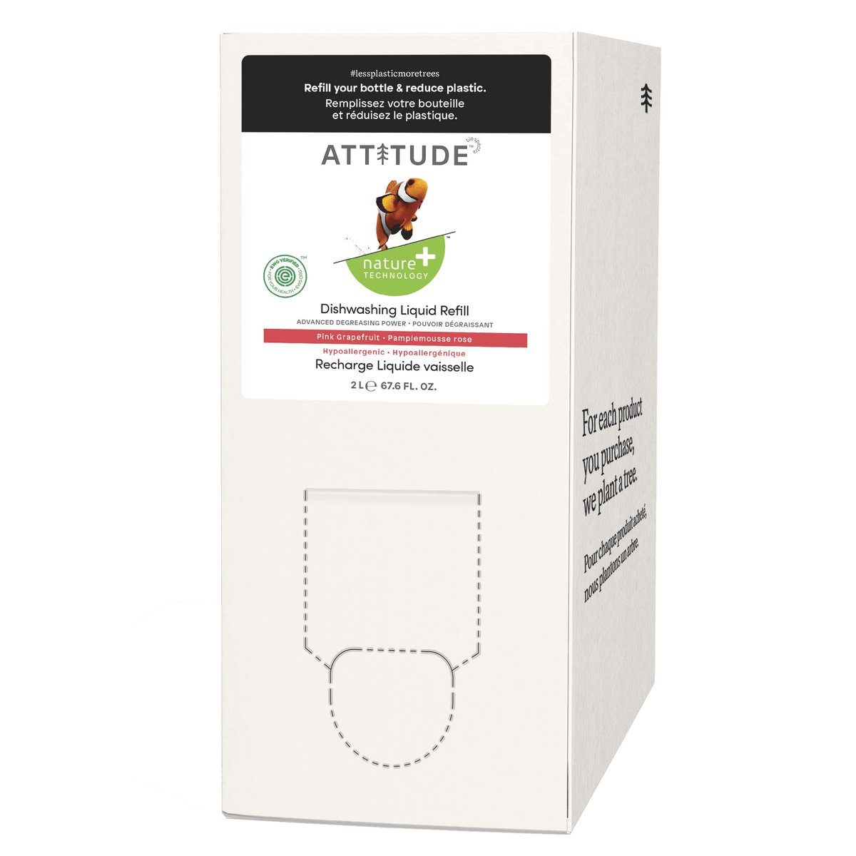 Attitude Dishwashing Liquid Pink Grapefruit 2L