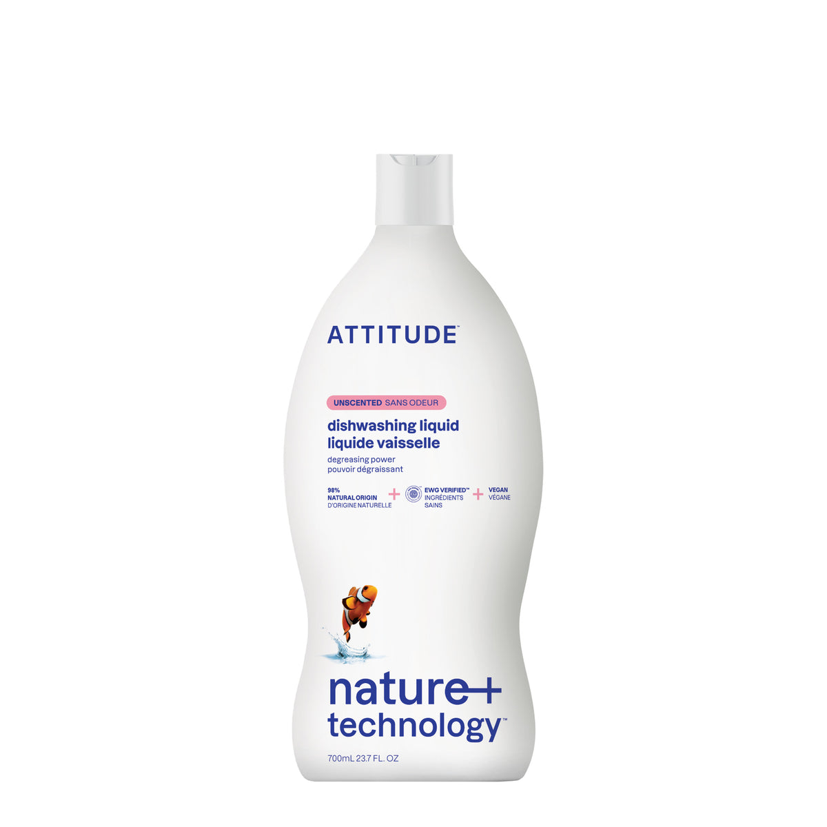 Attitude Dishwashing Liquid Unscented 700ml