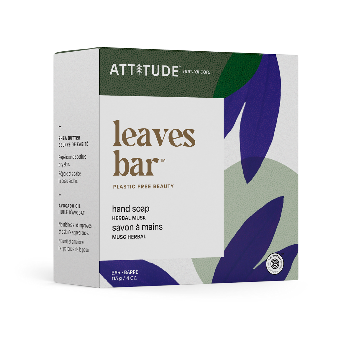 Attitude Leaves Bar Hand Soap Herbal Musk 113g