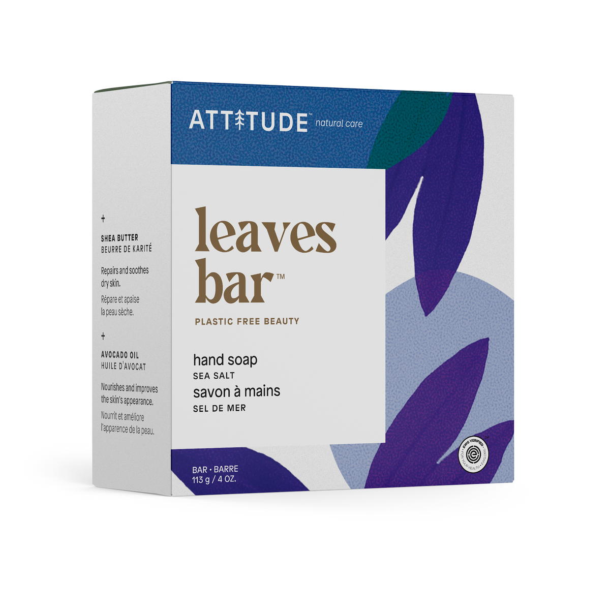 Attitude Leaves Bar Hand Soap Sea Salt 113g
