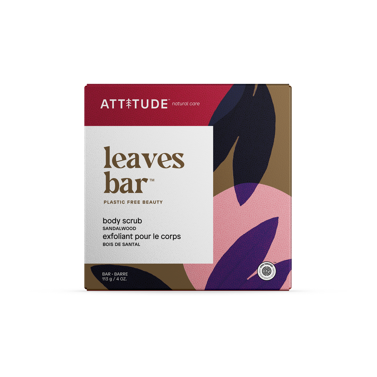 Attitude Leaves Bar Body Scrub, Sandalwood Sandalwood 113g