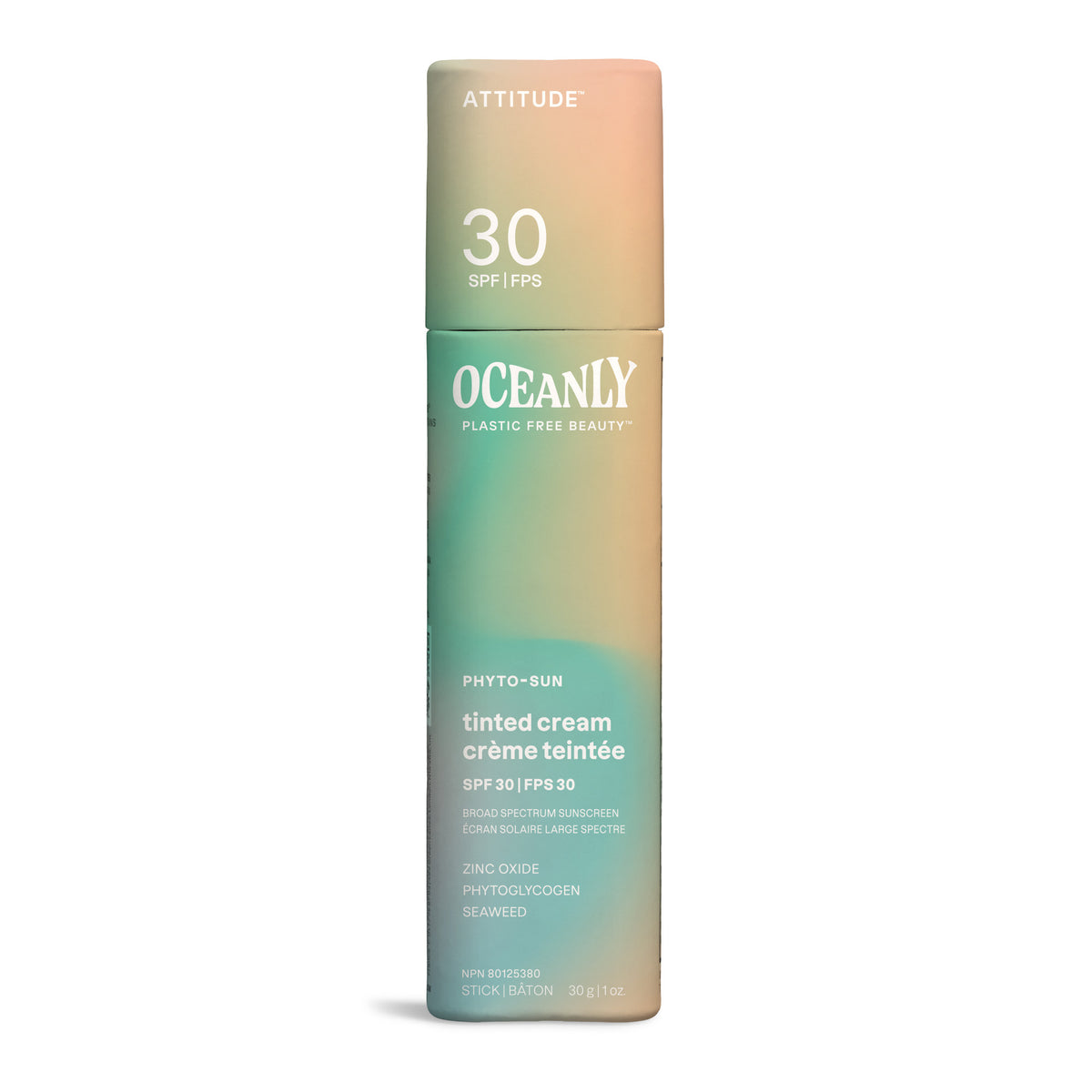 Attitude Phyto-Sun SPF 30 Tinted Face Stick Tinted Cream 30g Sheer Tint