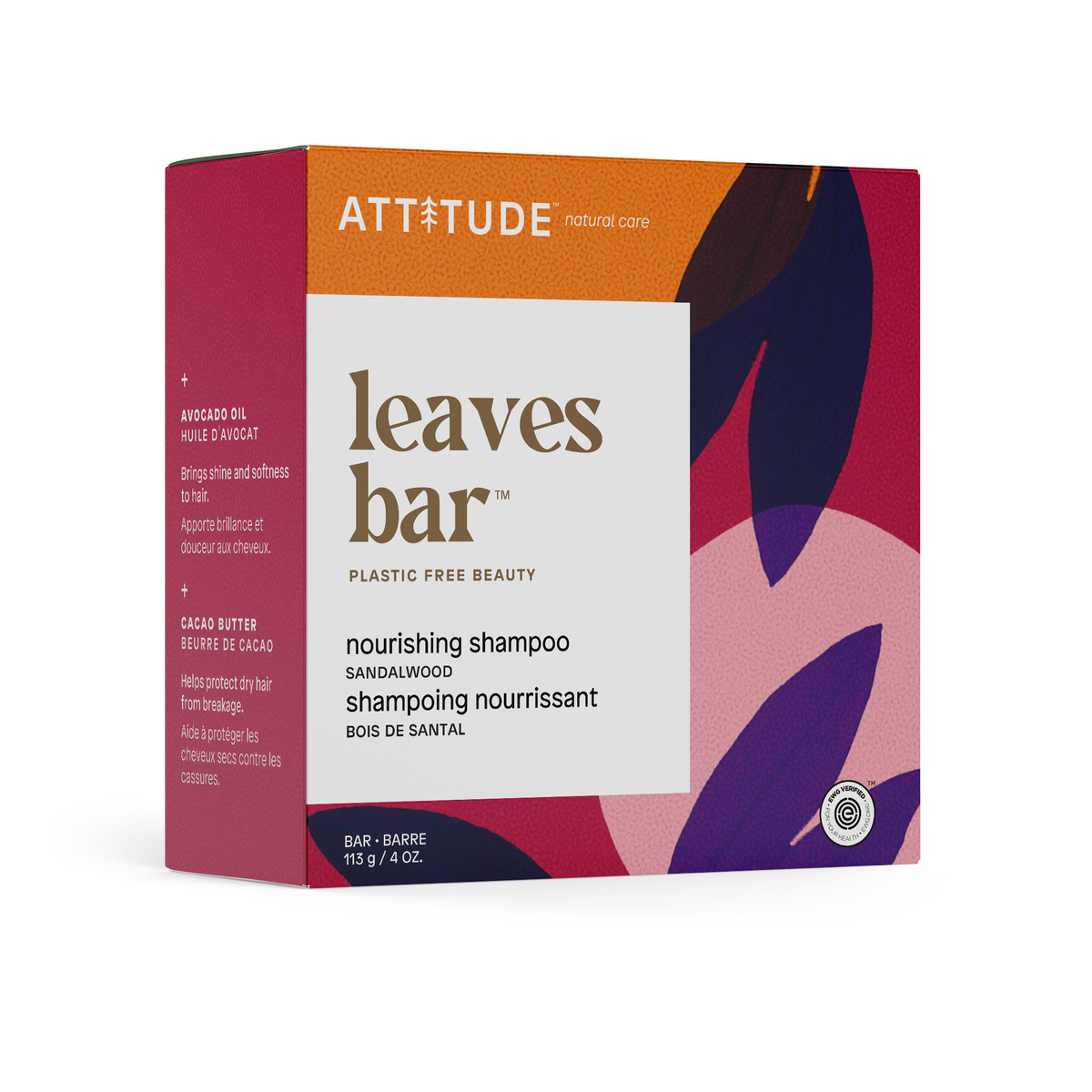Attitude Leaves Bar Shampoo Nourishing Sandalwood 113g
