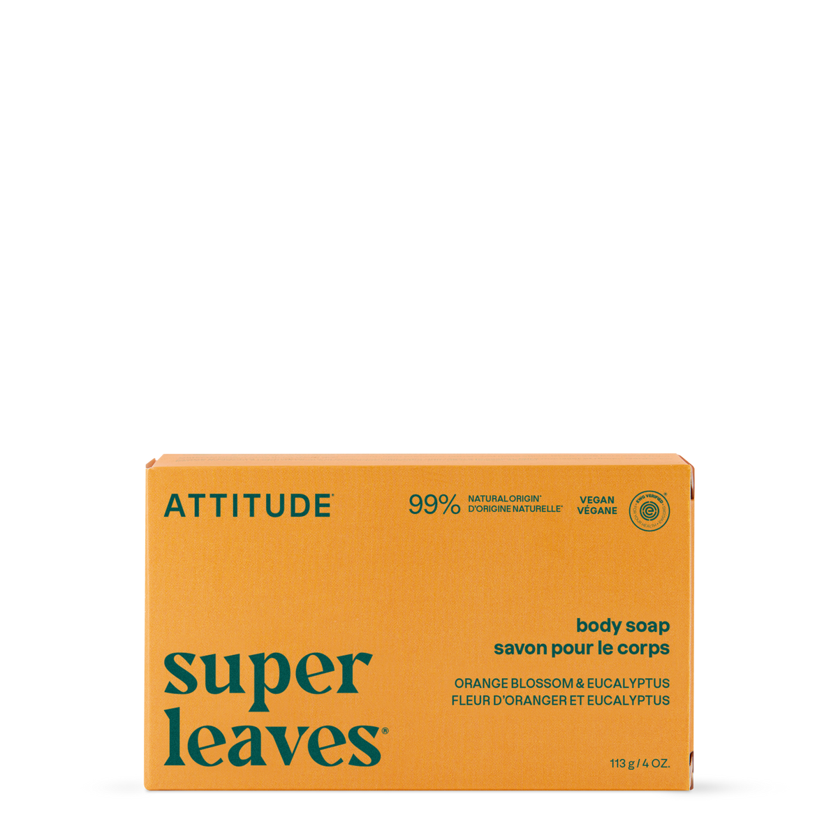 Attitude Super Leaves Body Soap Bar Orange & Eucalyptus 113g