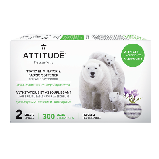 Attitude Static Eliminator & Softener Cloth Unscented Up to 300 Loads
