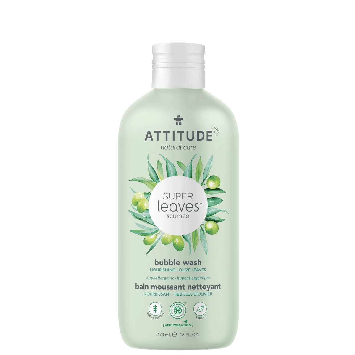Attitude Super Leaves Bubble Wash Olive Leaves 473ml