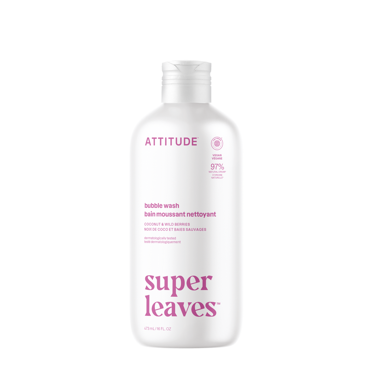 Attitude Super Leaves Bubble Wash Coconut & Wild Berries 473ml