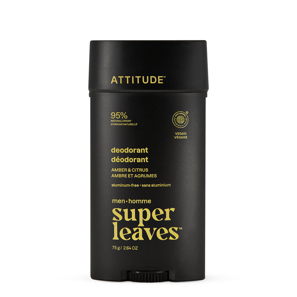 Attitude Deodorant, Grooming Scents Amber & Citrus 75g