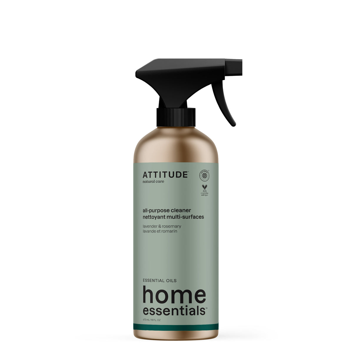 Attitude Refillable All-Purpose Cleaner, Aluminum Bottles and Refills Lavender & Rosemary 6 x 473ml Aluminum Bottles