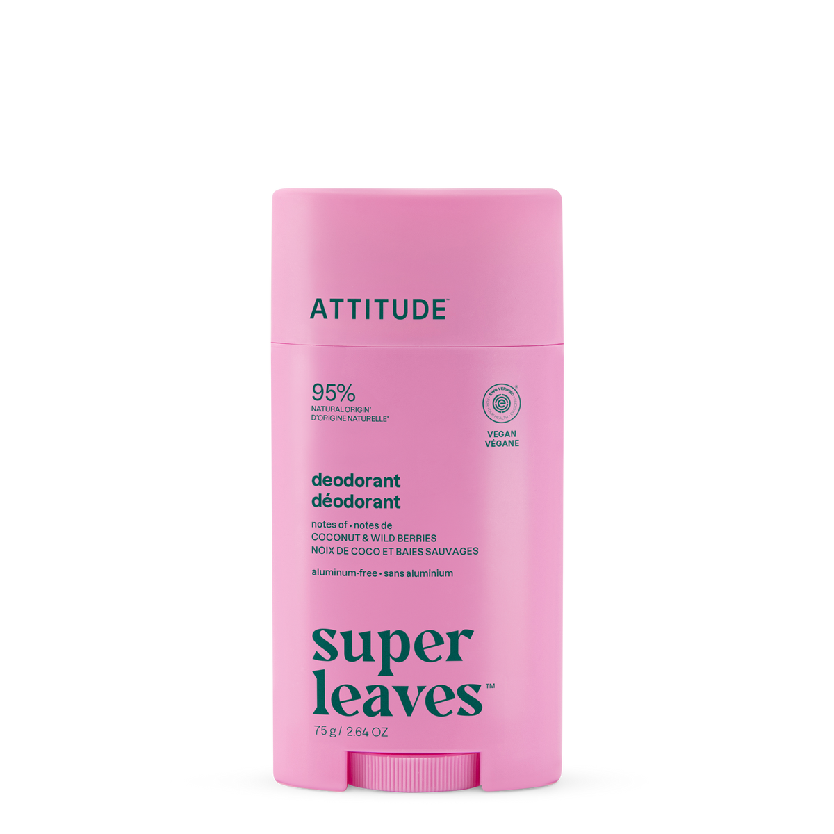 Attitude Super Leaves Deodorant Coconut & Wild Berries Twist Stick